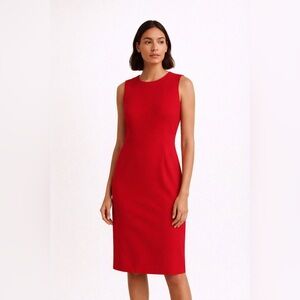 Calvin Klein Red Sleeveless Sheath Dress Size 12